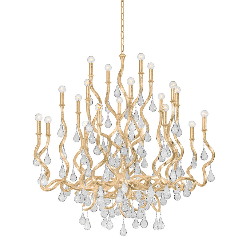 Lustre traditionnel 20 lumières, Feuille d'or