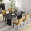 Ensemble de salle à manger rectangulaire à double piédestal avec table de salle à manger de style crème-1947038667-1947038668-1947038658
