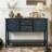 48'' Solid Wood Sideboard Console Table with 2 Drawers and Cabinets and Bottom Shelf-464753560