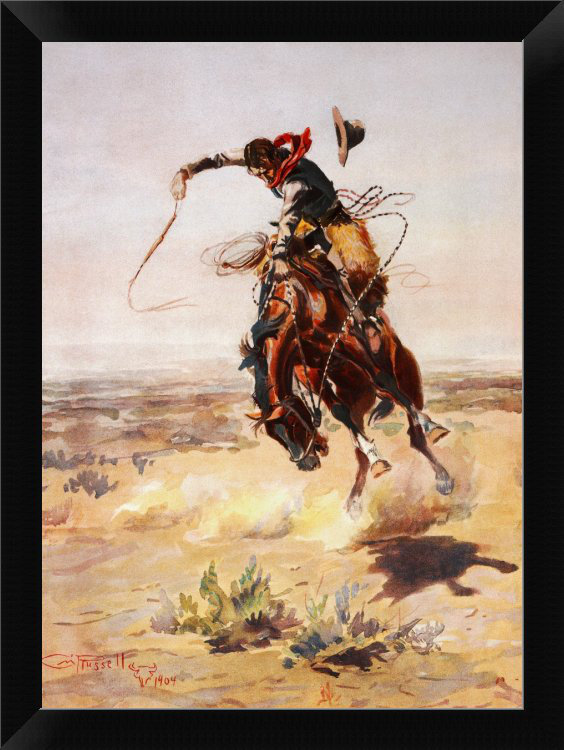 'A Bad Hoss 1904' Framed Oil Painting Print East Urban Home 