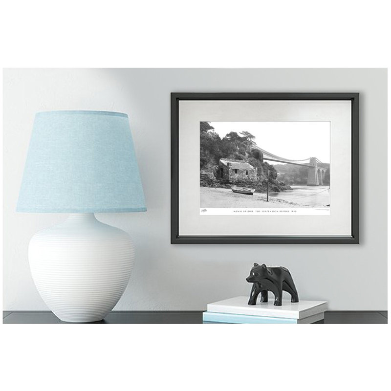 Menai Bridge, the Suspension Bridge 1890 1 Piece Single Picture Frame Wall Art, 45cm H x 60cm W x 2.3cm D