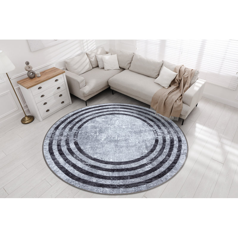 Miro Geometric Area Rug, Round 100cm