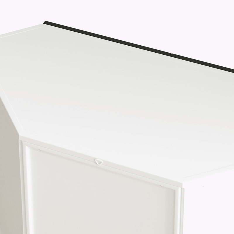 Hexagonal Corner Cabinet, White