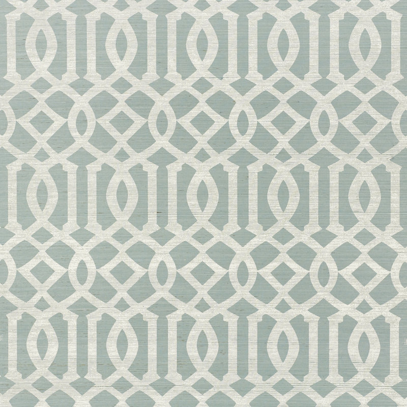Imperial Trellis Sisal Wallpaper, Sky