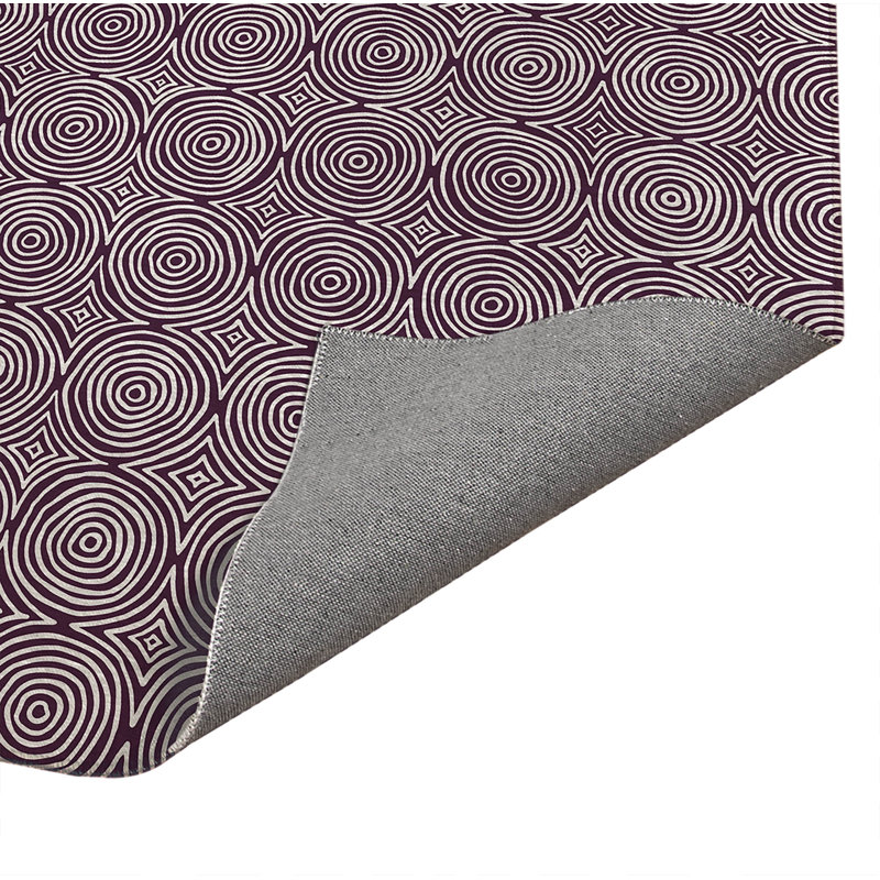 Paillasson Rolling Circles, 60" W x 36" L, Eggplant