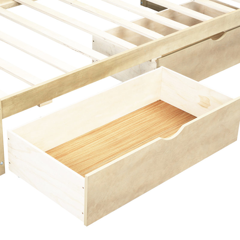 Lit de jour simple en bois avec tiroirs de rangement, ports et choix polyvalents - Armoires, Bois