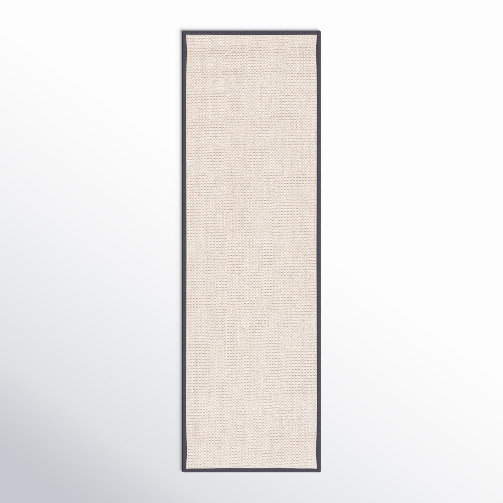 Marble Dark Gray Sisal Jute Rug, Runner 2'6" x 8'