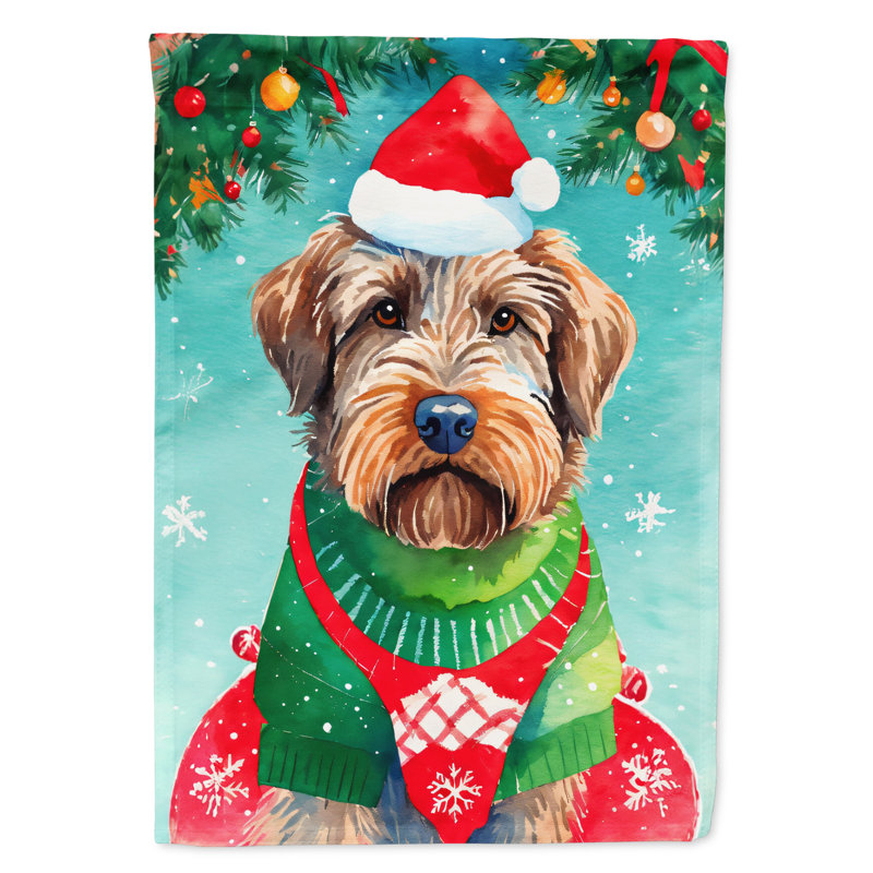 Drapeau de Noël Griffon pointu en fil de fer, H 15,5 po x l 11,25 po