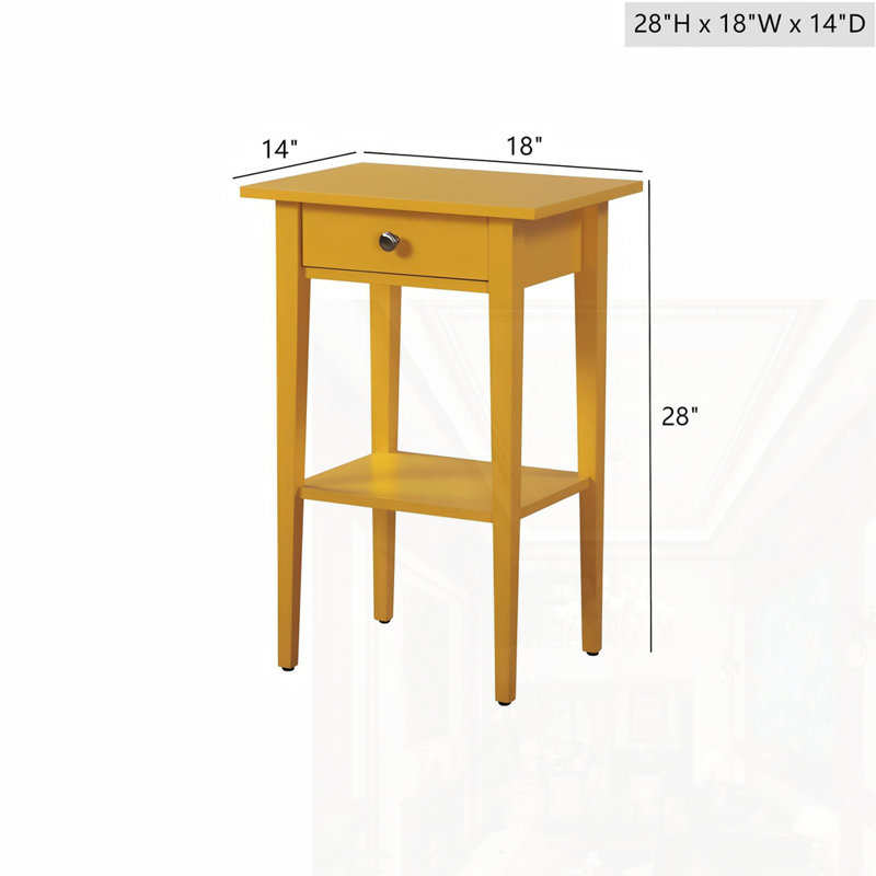 Table de chevet Contemporary, Jaune