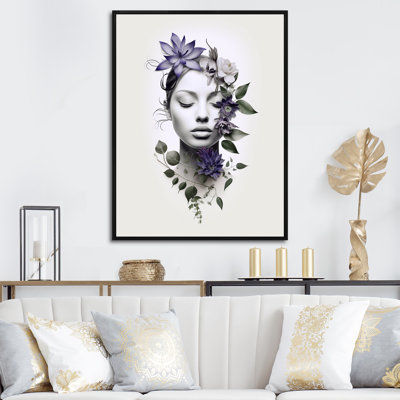 Purple Yin Yang Abstract Woman III - Modern Wall Art