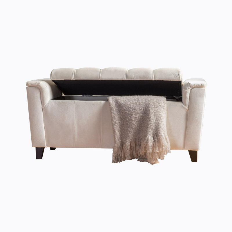Banc de rangement en velours Lumri