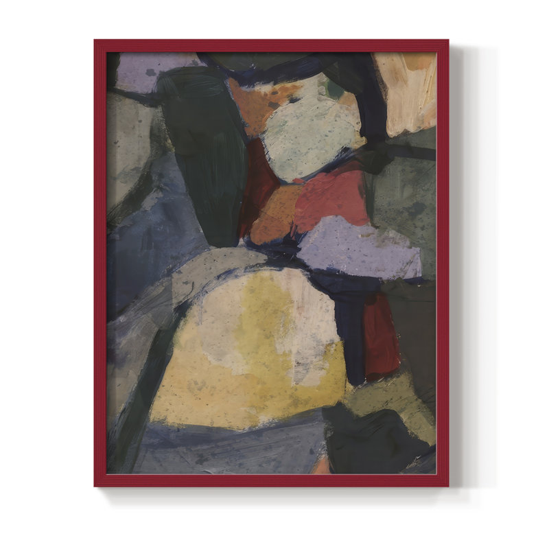 Stoneseeker I, reproduction encadrée - bois massif, H 11 po x l 9 po, Rouge
