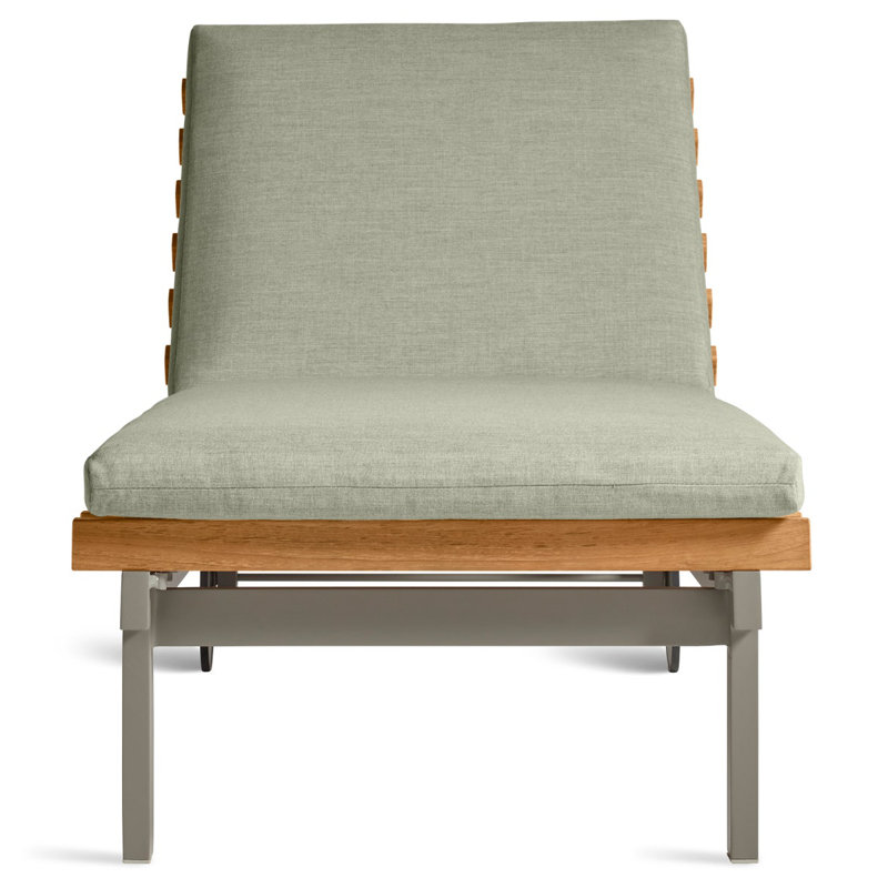 Perch Outdoor Teak Chaise Lounge, Toohey Charcoal, Charcoal