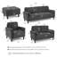 Canapé de 77 W, causeuse de 54 W, fauteuil d'appoint de 32 W et repose-pieds avec rangement