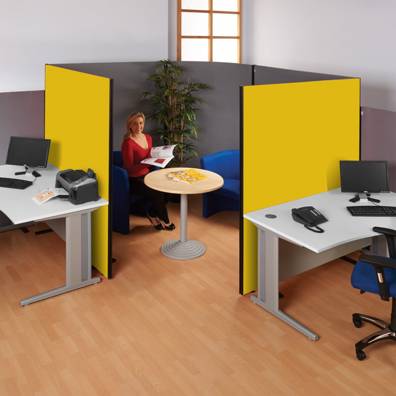Wood Partition, 122.5cm H x 180cm W x 3cm D, Yellow