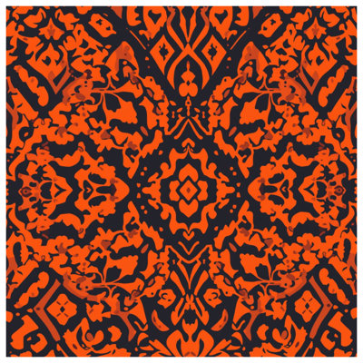 Orange Damask Pattern Blankets