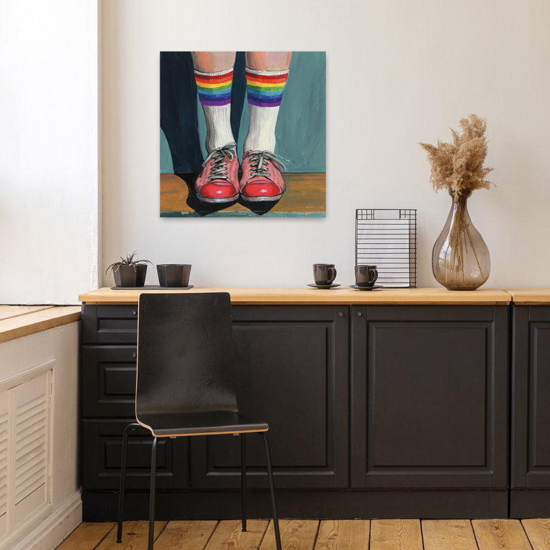 Rainbow Socks, art contemporain, H 18 po x l 18 po