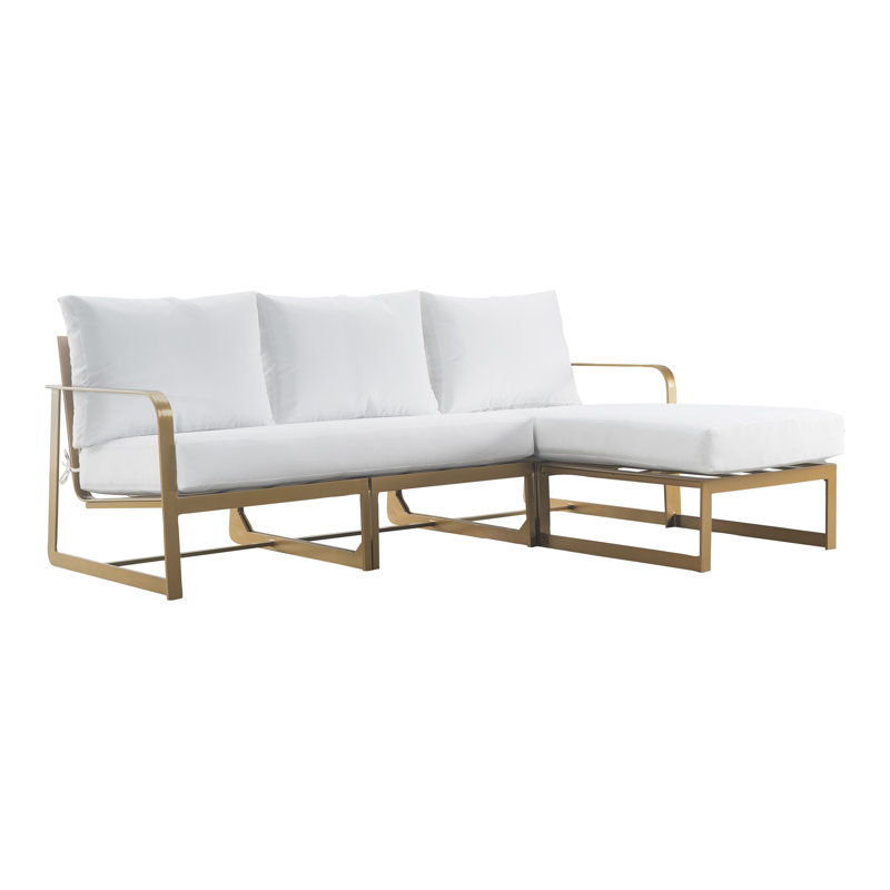 Elle Decor Mirabelle Outdoor Sectional Sofa, Gold