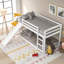 Lit gigogne convertible avec lit superposé, blanc et bois de pin-1542098185