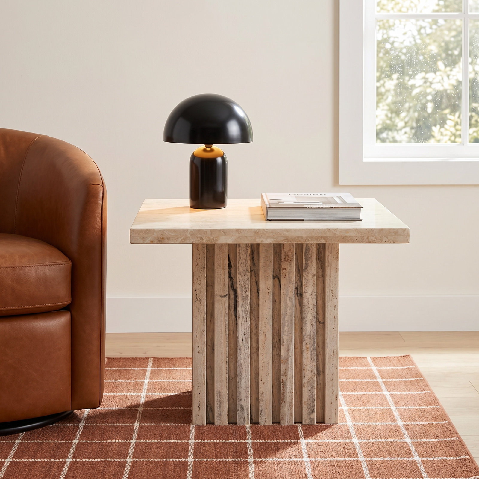 Pristina End Table, 16" H x 21" W x 21" D, Beige