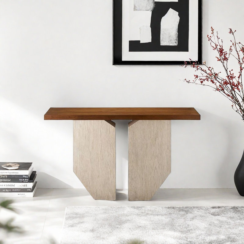 Retro Art Console Table, 31.5" H x 39.37" W x 13.78" D