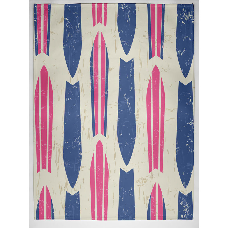 Jeté Surf, Sand, & Sea, L 50 po x l 60 po x P 0,5 po, Rose