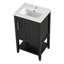 Meuble-lavabo de 20 po avec lavabo, armoire de salle de bain avec porte à fermeture douce, support de rangement et tablette ouverte-133441790