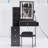 Small Size Left Drawer Desktop Vanity Table + Cushioned Stool, 2 AC+2 USB Power Station, Hair Dryer Bracket, Extra Large Touch Control Sliding LED Mirror, Tri-Color Switching, EPA,GCC,UL Certificate-1060738517