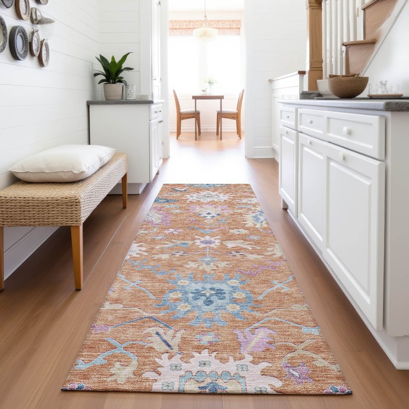 Premium Machine Washable Gurubaksh AMF1154 Global Rug, Runner 2'3" x 7'6"