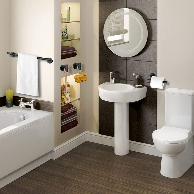 6 - Piece Bathroom Hardware Set, Matte Black