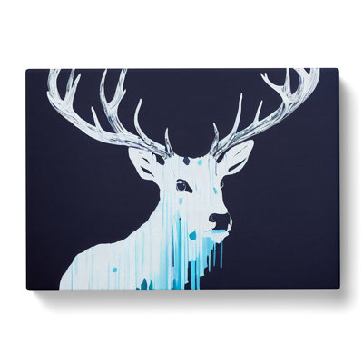 Ice Cool Stag Abstract - Wrapped Canvas