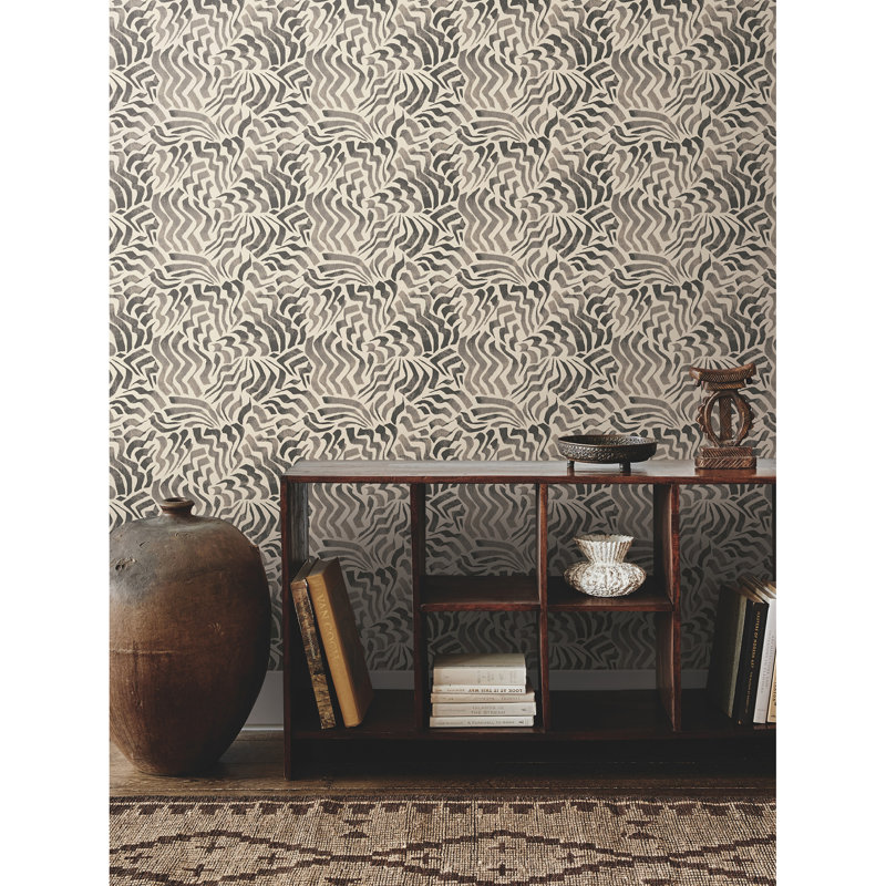 Zora Abstract Wallpaper Roll, Black