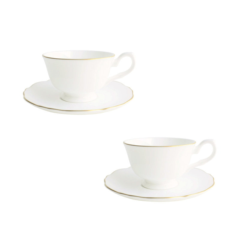Amelie Forest Green Bone China Espresso Cup, White/Gold