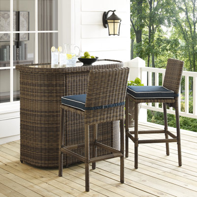 Pranav Specialty 2 - Person 51" Long Bar Height Dining Set with Cushions