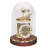 Roman Numeral Metal Quartz Movement / Crystal Tabletop Clock in Mahogany