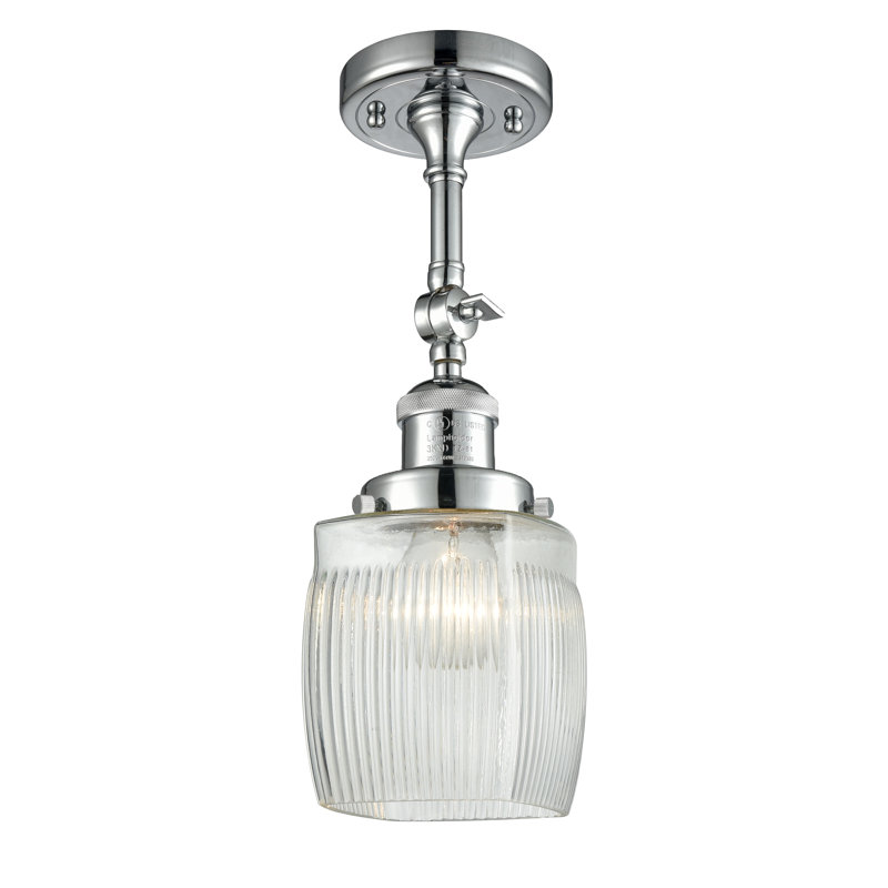 Plafonnier semi-encastré 4,5 po Saroyan, Transparent, Ampoule non incluse, Chrome poli