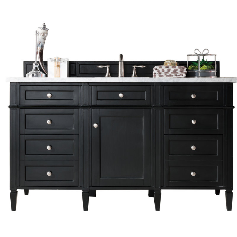 Brittany 60'' W Single Bathroom Vanity Base, Black Onyx