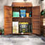 Remise en bois, armoire de rangement extérieure avec portes doubles, brun mixte