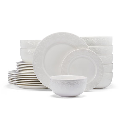 Pfaltzgraff Esmeralda 24-Piece Porcelain Dinnerware Set, Service For 8