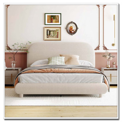 Teddy Fleece Upholstered Platform Bed