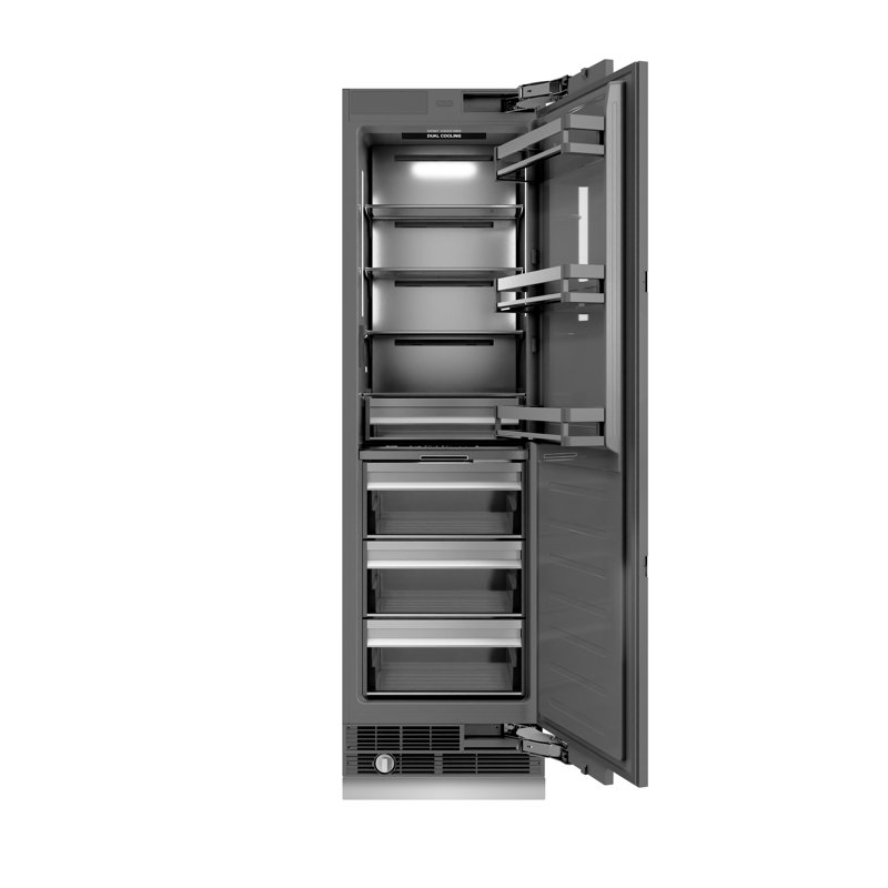 ZLINE 24 in. 12.5 cu. ft. Panel Ready Column Refrigerator with Graphite Gray Interior (RBCRV-24)