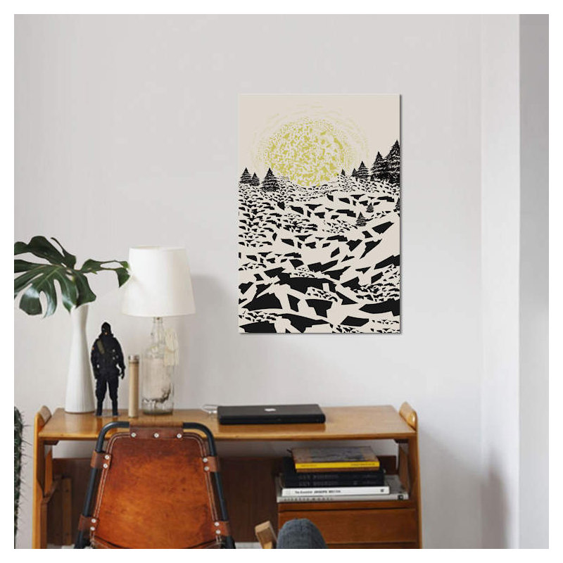 « performs hills » par flatowl, impression sur toile, H 26 po x l 18 po x P 1,5 po, Toile avec cadre noir, Pas de tapis