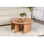 Table basse moderne, pin atlantique, 35,4 pouces de diamètre x 16,1 pouces de hauteur | 100% panneau de particules enduit de mélamine, épaisseur: 0,7 pouce | Design élégant et fonctionnel, parfait pour les salons et les espaces contemporains-109178483