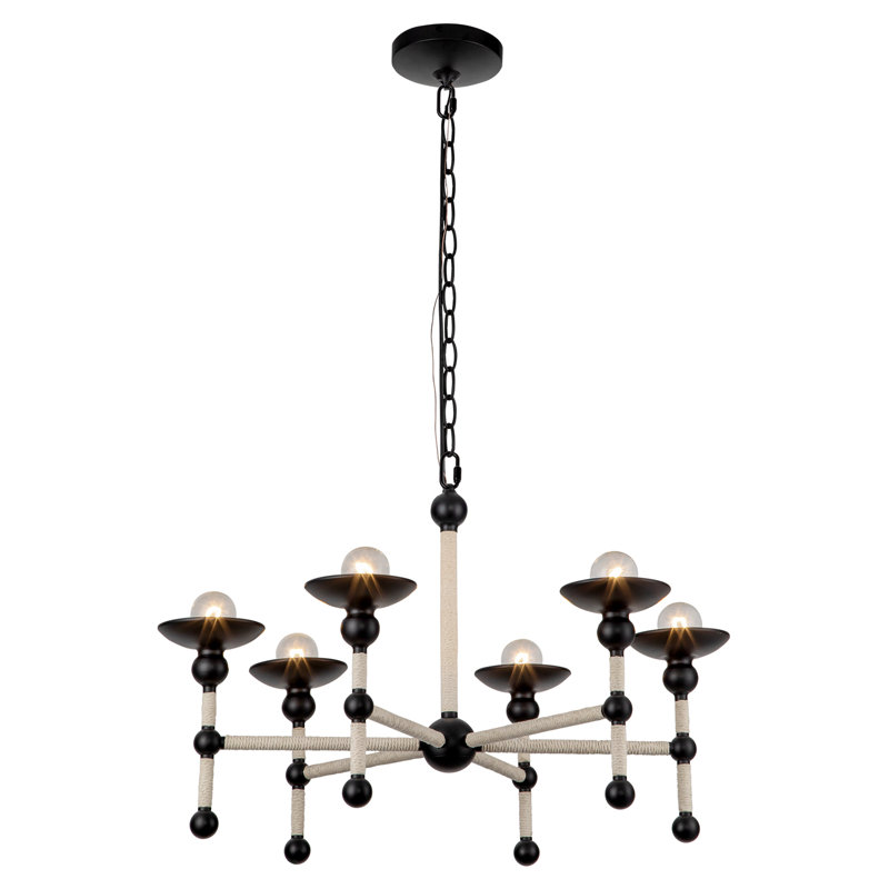 Nadine 6 - Light Chandelier, Matte Black