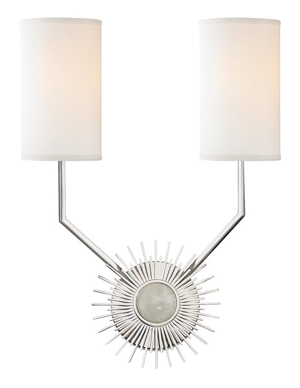 Borland 2 Light Wall Sconce, Polished Nickel