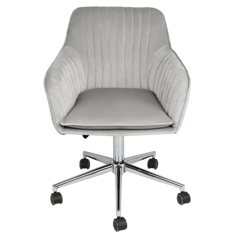 Esmeraude Velvet Office Chair, Gray