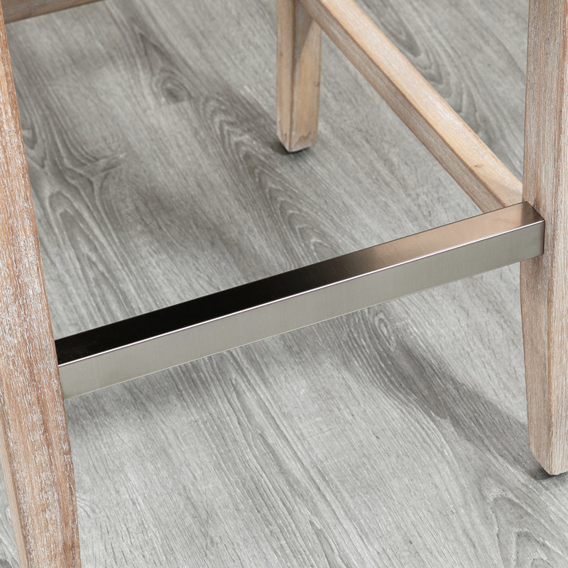 Tabourets de comptoir en beige, de 2 - Coussin confortable et chaises en bois de fabrication beige, mousse dense, assemblage des pieds
