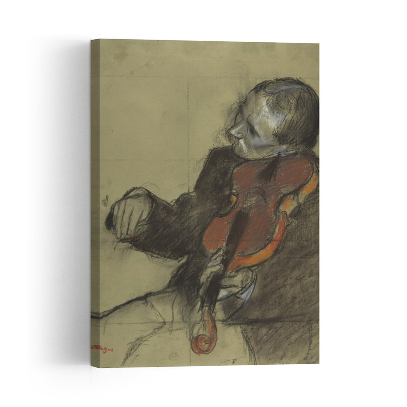 Violoniste, Étude pour la leçon de danse, 1878-1879, estampe d'art mural contemporain abstraite impressionniste