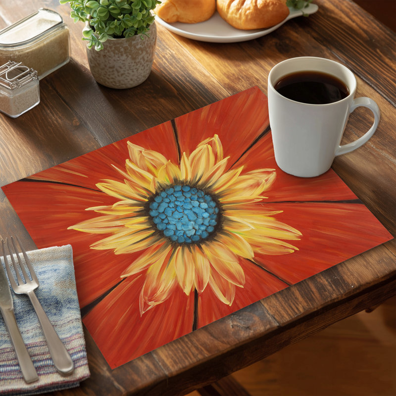 Flower Middle Floral Polyester Placemat | Home Decor Essential