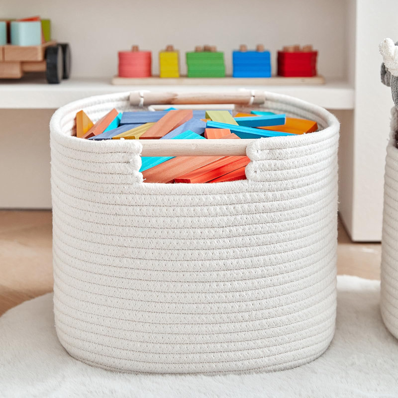 Ensemble de 3 paniers de rangement pour armoire et paniers de rangement pour jouets - Bac à jouets - Organisateur de rangement pour jouets - Idéal pour les paniers-cadeaux vides à remplir